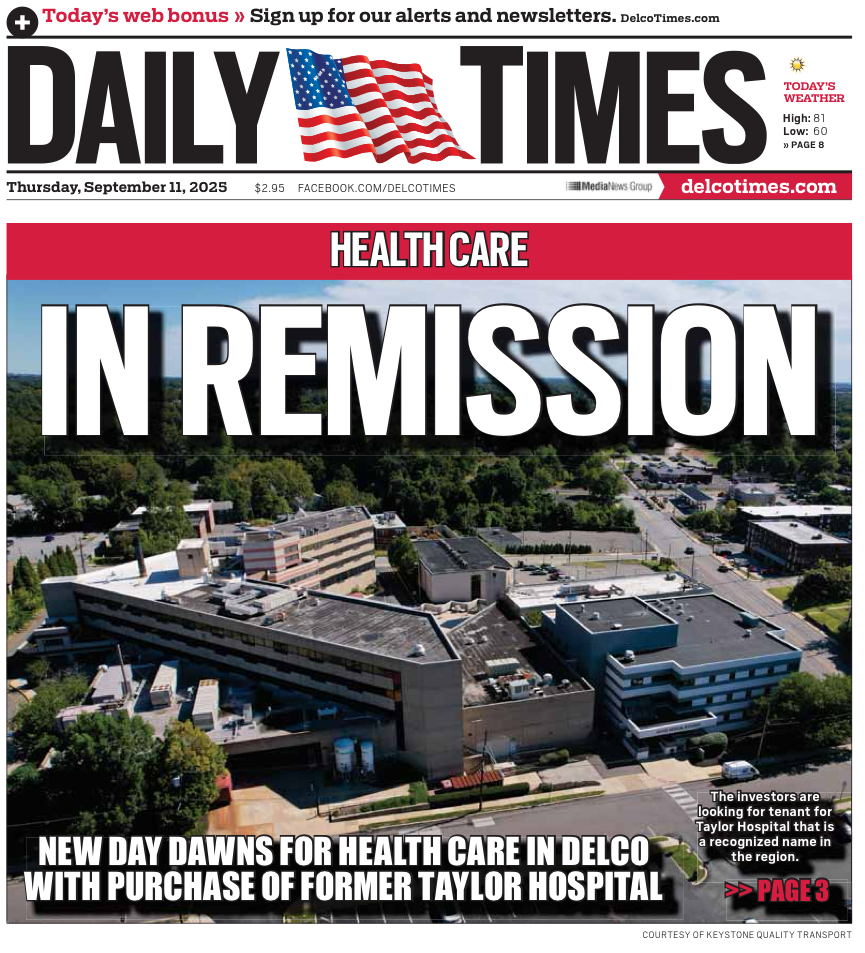 mvp recovery former taylor hospital purchase daily times cover