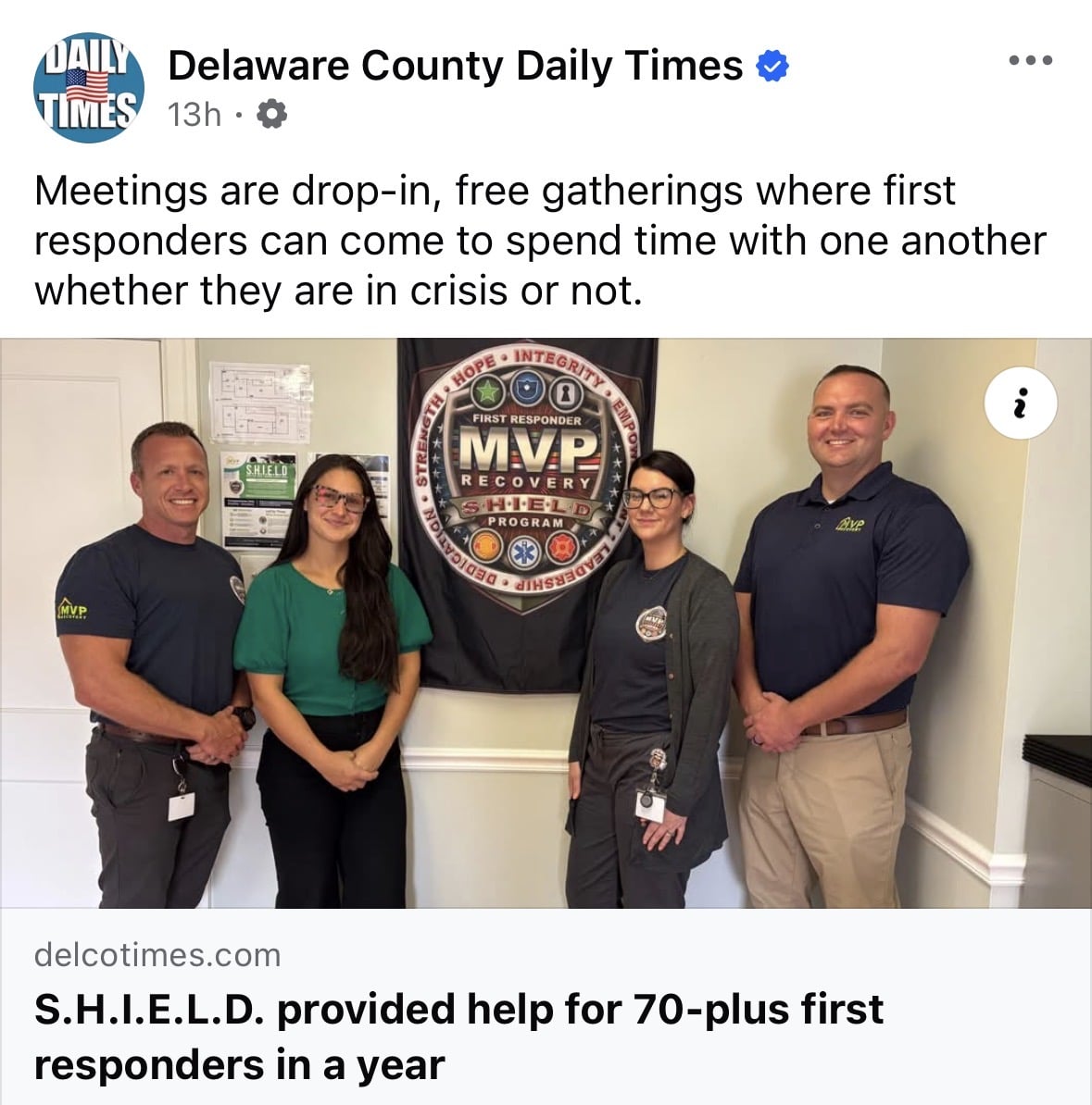 SHIELD provided help for 70-plus first responders in a year